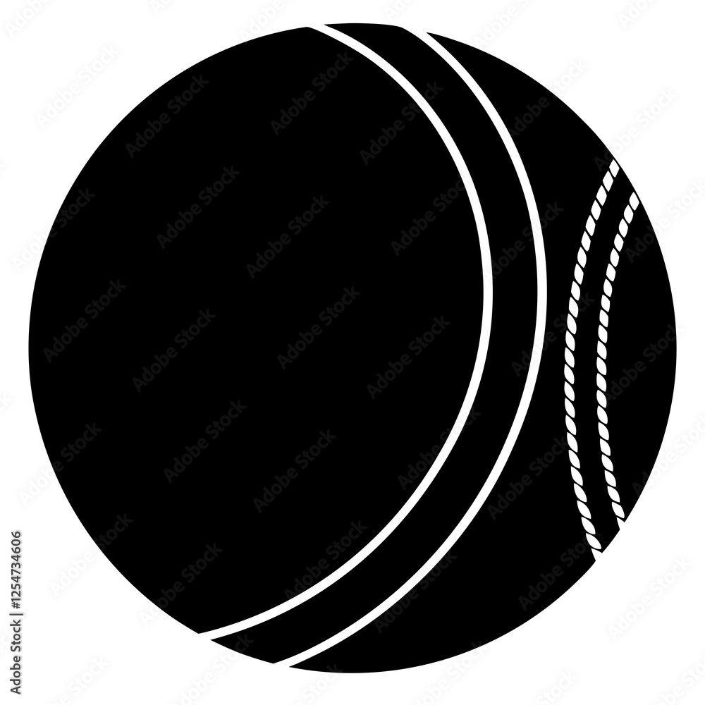 Tennis ball with concave seams silhouette vector illustration 