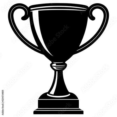  Trophy with a stem  silhouette vector illustration 