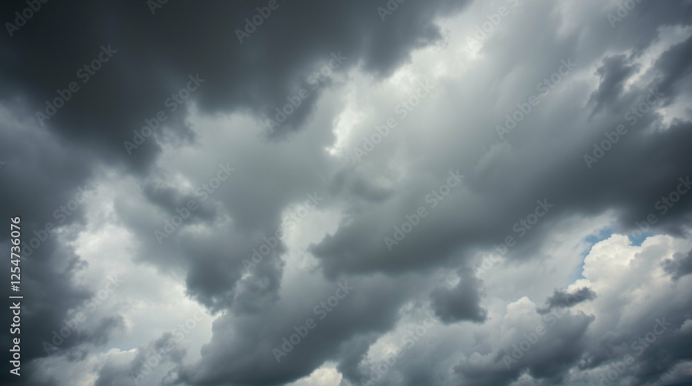 Ominous skies unfold with layers of swirling, textured cumulus clouds Ominous skies unfold with layers of swirling, textured cumulus clouds