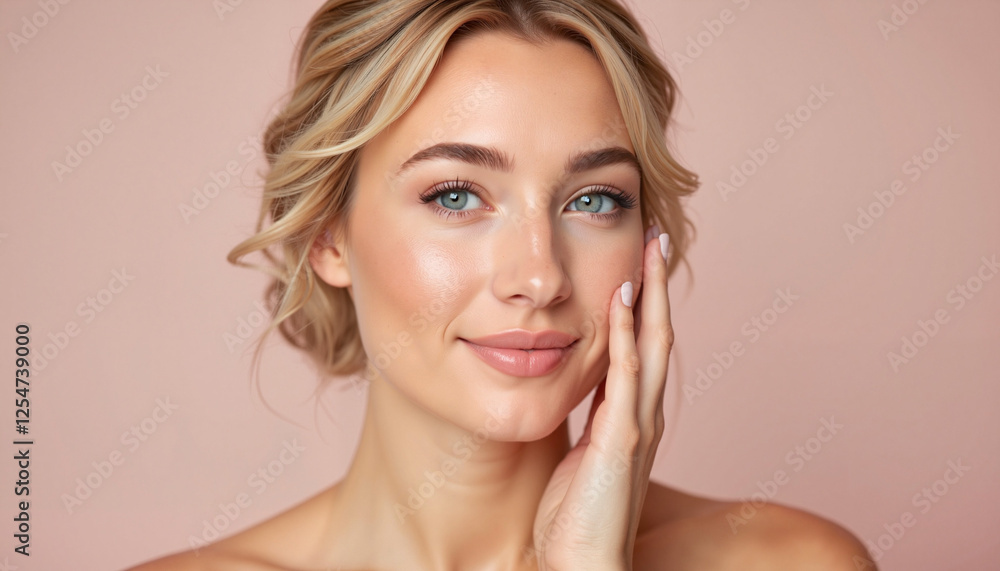 Joyful bride with radiant smile in soft makeup, elegant beauty Joyful bride with radiant smile in soft makeup, elegant beauty