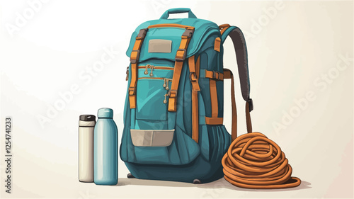 Teal Backpack with Accessories