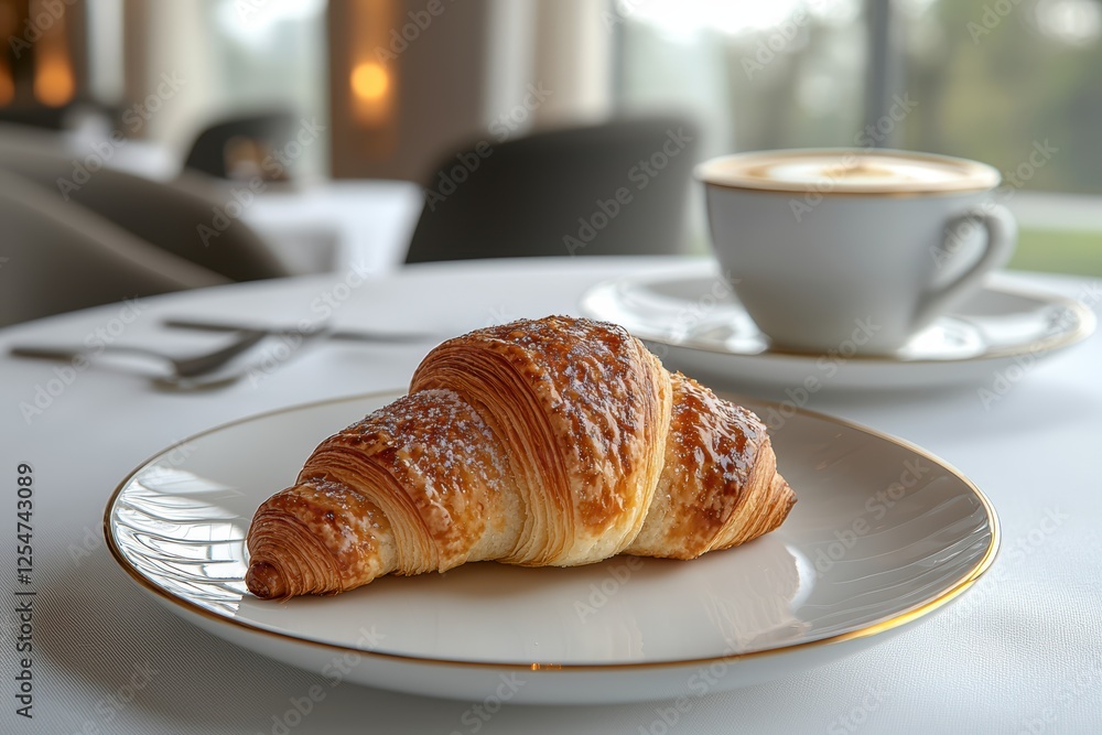 Indulge in a golden croissant's flaky texture bright food photography cozy atmosphere close-up culinary delight Indulge in a golden croissant's flaky texture bright food photography cozy atmosphere close-up culinary delight