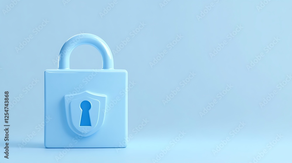 Blue Padlock on Soft Blue Background Symbolizing Security and Privacy in Digital and Physical Environments Blue Padlock on Soft Blue Background Symbolizing Security and Privacy in Digital and Physical Environments