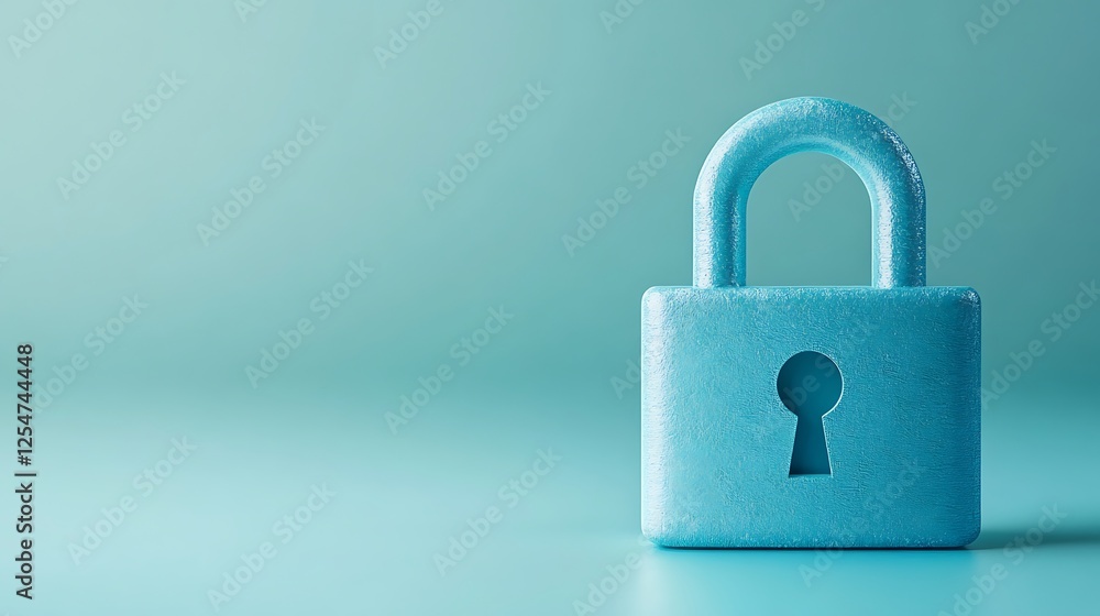 Blue Pastel Padlock on Minimalist Background for Security and Protection Concept Blue Pastel Padlock on Minimalist Background for Security and Protection Concept