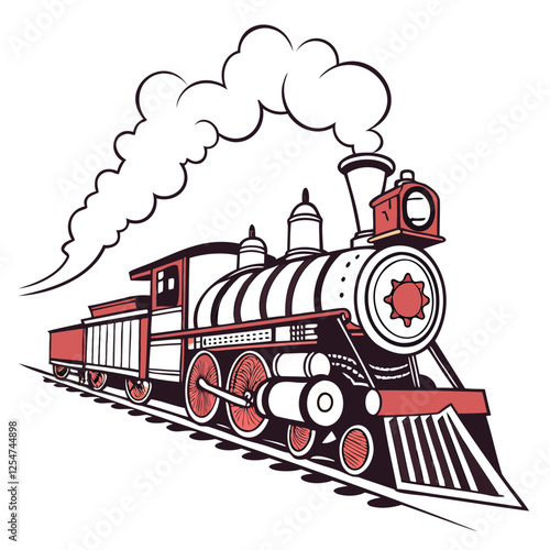 Steam Engine Vector Illustration High-Quality Design on Transparent Background