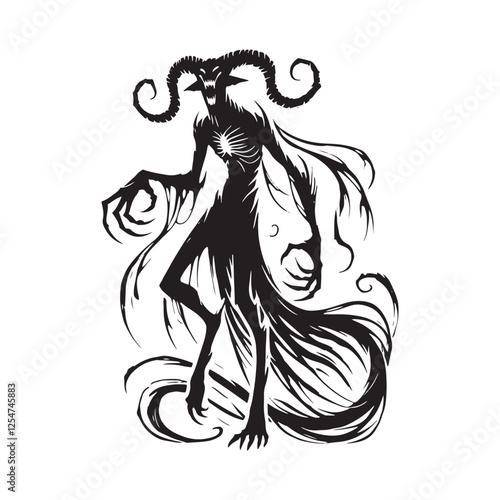 Tableau sur toile Banshee Vector- Minimalist Banshee Silhouette - Banshee Illustration