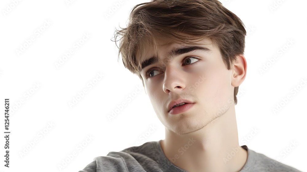 Studio Portrait of a Young Man with Brown Hair Studio Portrait of a Young Man with Brown Hair