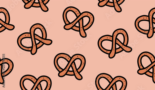 Cute pretzel pattern background vector design