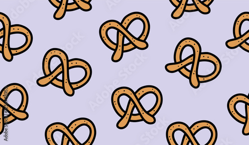 Cute pretzel pattern background vector design