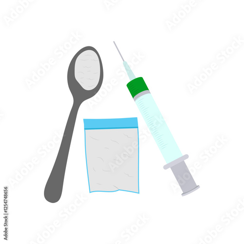 Drugs Abuse, Cardiovascular Disease Illustration Icon