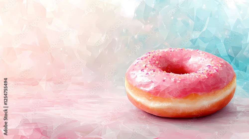Illustrated donut with vibrant icing and toppings, ideal for culinary designs, menu graphics, and bakery-related artwork, in a comic book style Illustrated donut with vibrant icing and toppings, ideal for culinary designs, menu graphics, and bakery-related artwork, in a comic book style