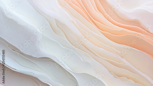 White fluid abstract waves background, flowing pattern, 3D design