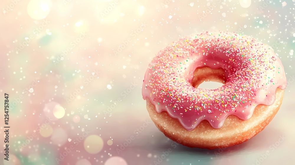 Delicious donut illustration with frosting and sprinkles for culinary designs. Delicious donut illustration with frosting and sprinkles for culinary designs.