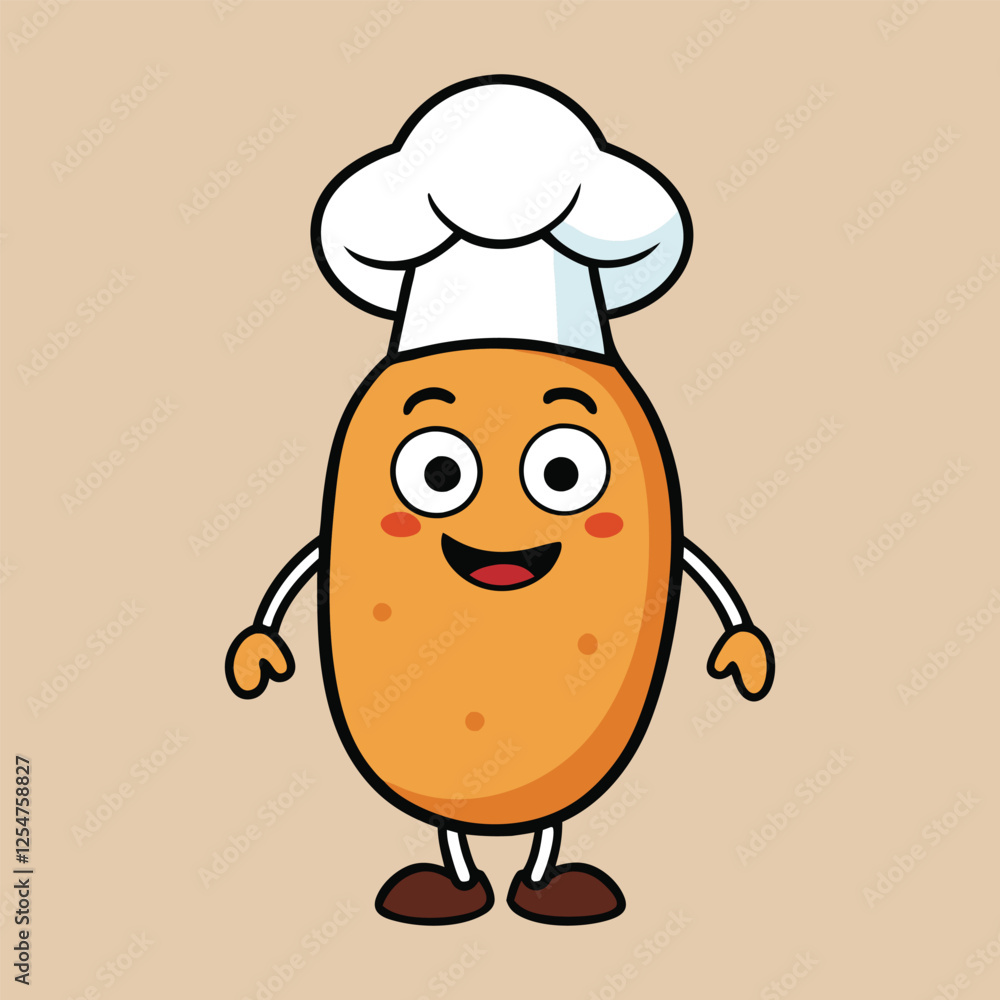 Cute Potato Chef Vector Cartoon Cute Potato Chef Vector Cartoon