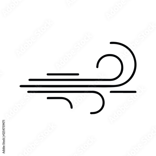 Wind Icon. illustration of Gusts of Wind. Symbol of air speed and cloud direction. air route. photo