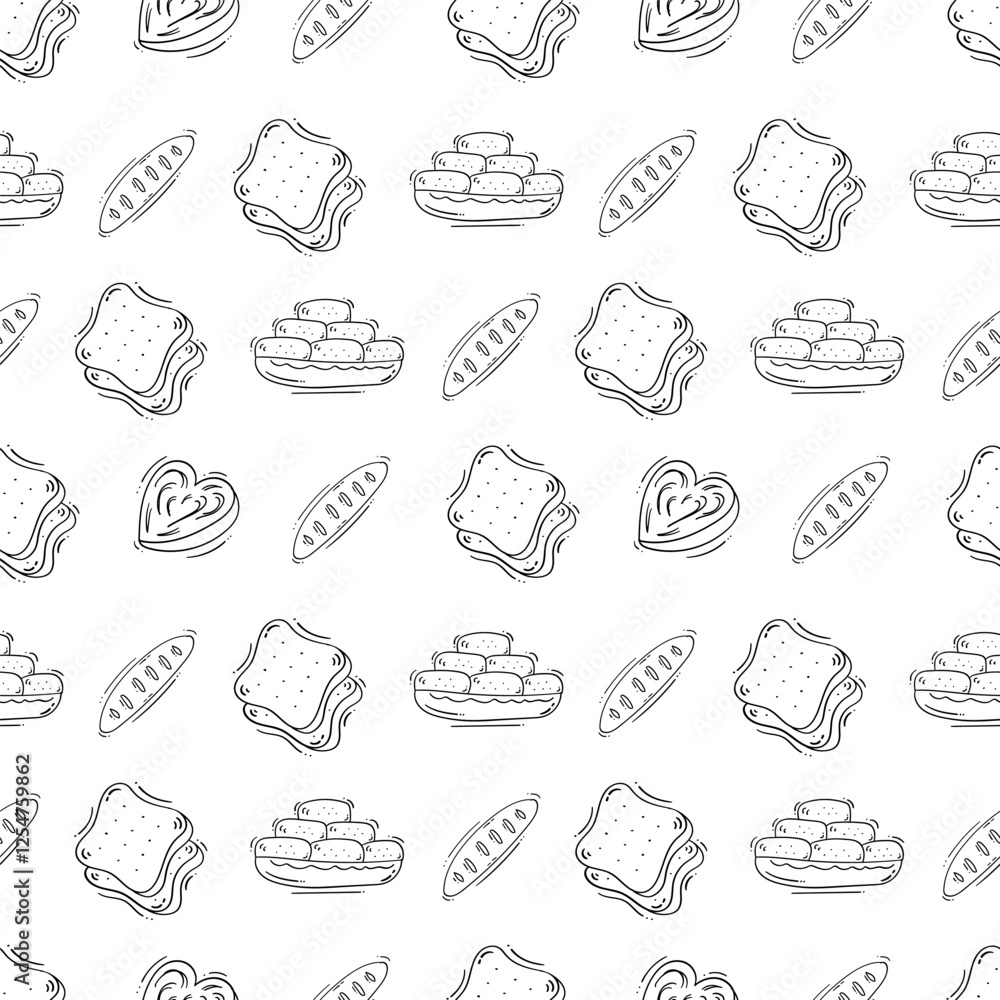 bakery seamless pattern. doodle bread seamless pattern. doodle bakery background bakery seamless pattern. doodle bread seamless pattern. doodle bakery background
