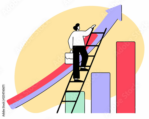 build ladder of success develop stair to improve opportunity career path or job achievement growth step to progress overcome challenge concept businessman build ladder of success to climb up.