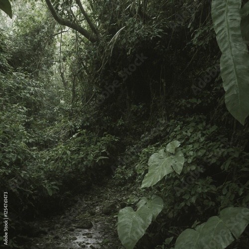 Untouched Tropical Rainforest with Vibrant Green Foliage