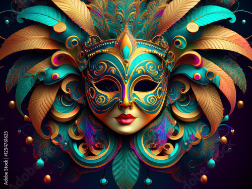 Venetian mask on dark background