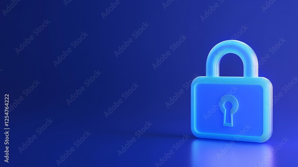 Modern Blue Lock Symbol on a Vibrant Background Representing Security and Protection Ideas Modern Blue Lock Symbol on a Vibrant Background Representing Security and Protection Ideas
