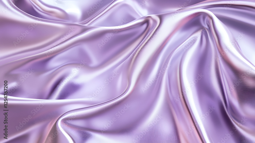 Obraz premium Purple silk fabric with delicate tulips arranged in a serene composition for artistic or decorative purposes