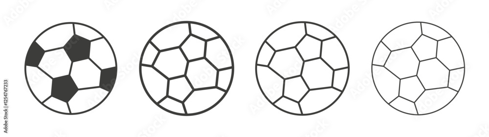 Football icons set. Liner outlined and flat black color Football icons set. Liner outlined and flat black color