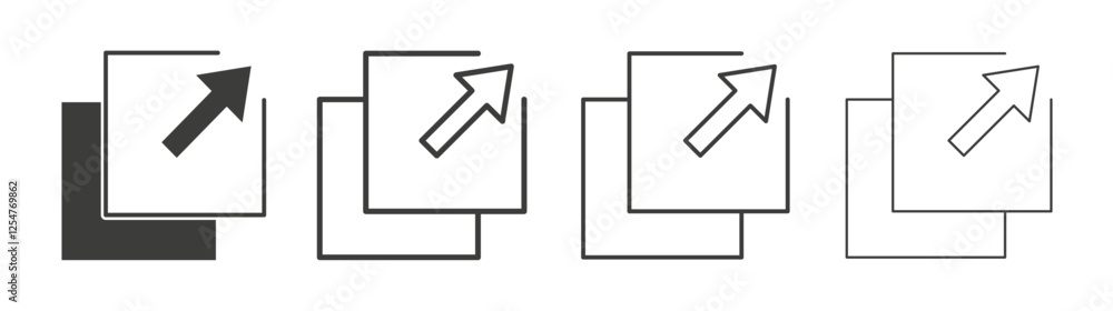 Resize icons set. Liner outlined and flat black color Resize icons set. Liner outlined and flat black color