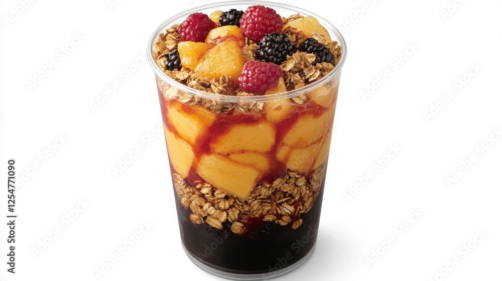 A fresh fruit parfait layered with yogurt, granola, and berries in a clear glass, placed on a white background. --chaos 20 --ar 16:9 --quality 2 --v 6.1 Job ID: 21ade189-7e22-41a9-ae8b-26d431973654 A fresh fruit parfait layered with yogurt, granola, and berries in a clear glass, placed on a white background. --chaos 20 --ar 16:9 --quality 2 --v 6.1 Job ID: 21ade189-7e22-41a9-ae8b-26d431973654