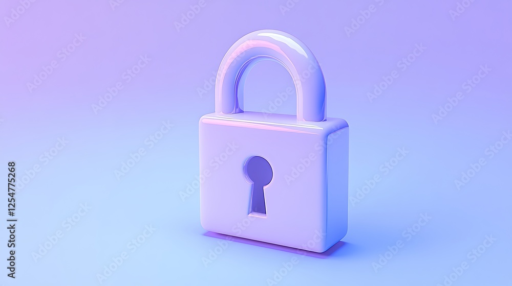 Stylish Modern Lock with Keyhole on Soft Purple Background for Security and Protection Concepts Stylish Modern Lock with Keyhole on Soft Purple Background for Security and Protection Concepts