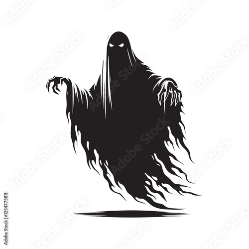 Minimalist Ghost Vector - Ghost Design - Ghost Silhouette - Illustration of Ghost.