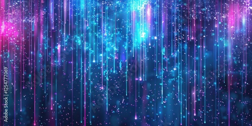 Abstract Glowing Lines and Particles Background