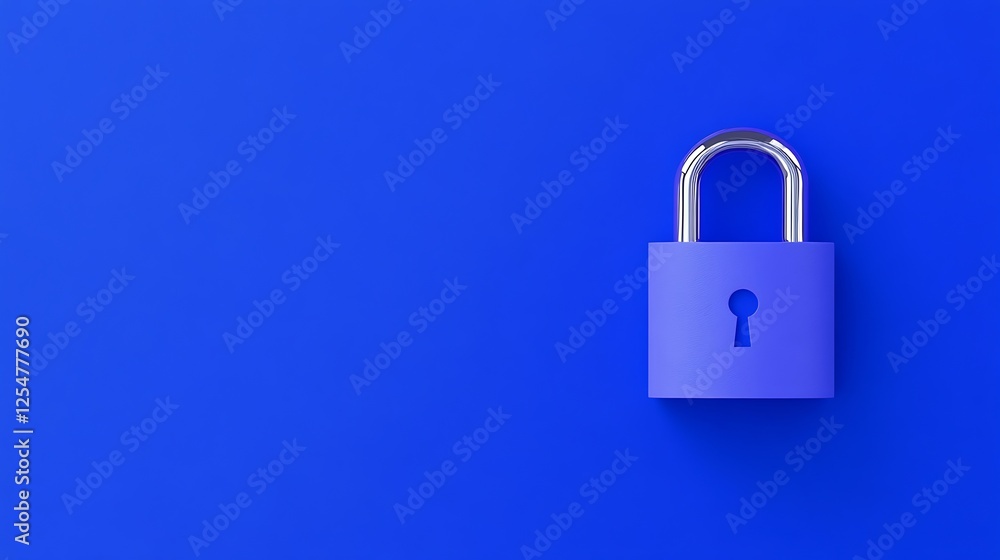 Vibrant Blue Background with a Simple Padlock Symbolizing Security and Privacy Concept in Modern Design Vibrant Blue Background with a Simple Padlock Symbolizing Security and Privacy Concept in Modern Design