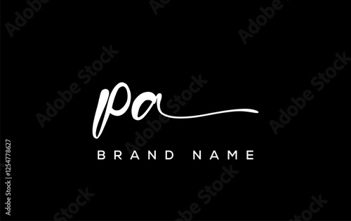 PA letter beauty handwriting vector logo.