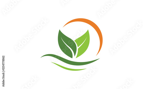Leaf ecology nature  vegan Logo concept design template