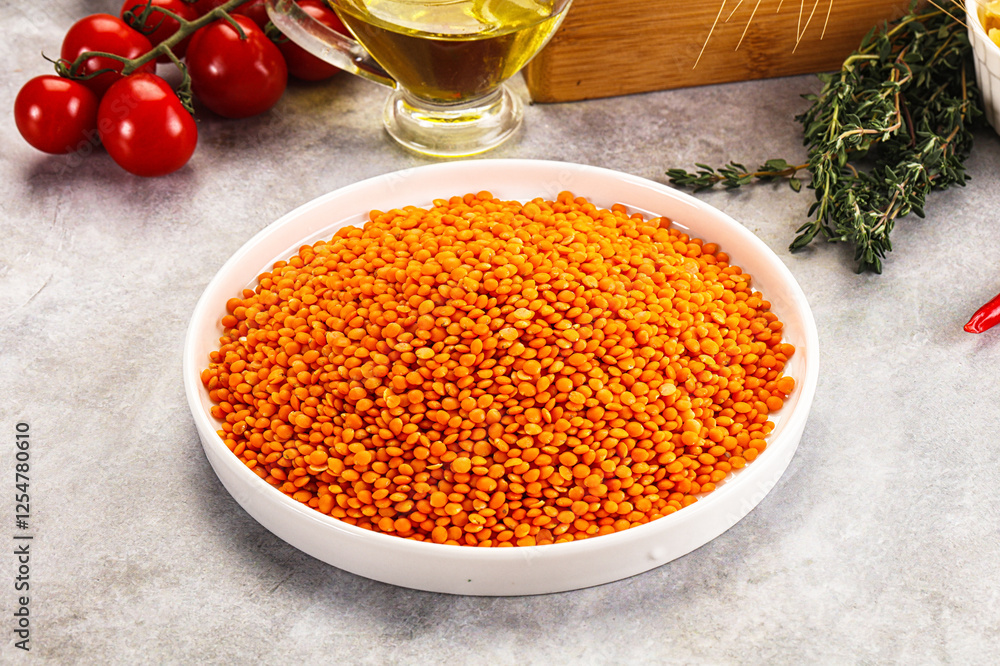 Raw red lentil for cooking Raw red lentil for cooking
