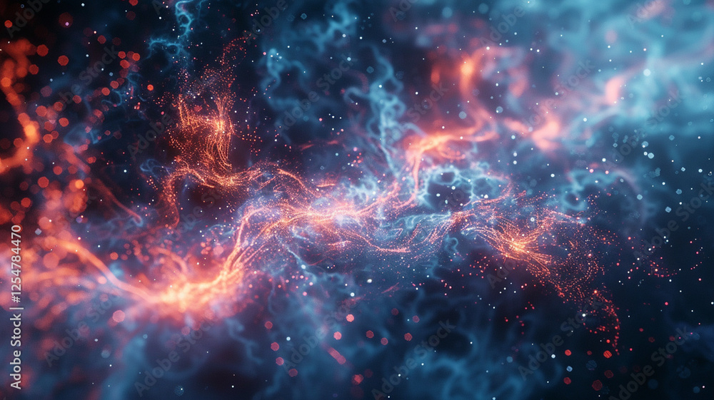 Glowing Neural Network in a Cosmic Digital Landscape, Generative Ai Glowing Neural Network in a Cosmic Digital Landscape, Generative Ai