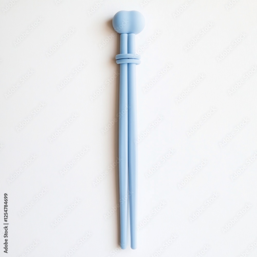 Light blue silicone chopsticks on white background Light blue silicone chopsticks on white background
