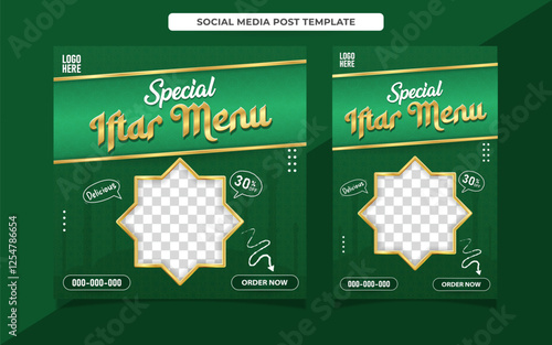 Special iftar menu template banner design, with 30% discount
