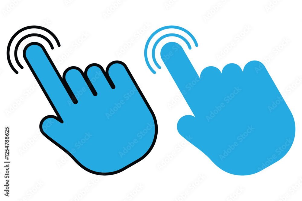 Hand click icon set. Vector pointer finger click. Pointer cursor sign and symbol. Computer pointer icon vector. Hand click icon set. Vector pointer finger click. Pointer cursor sign and symbol. Computer pointer icon vector.