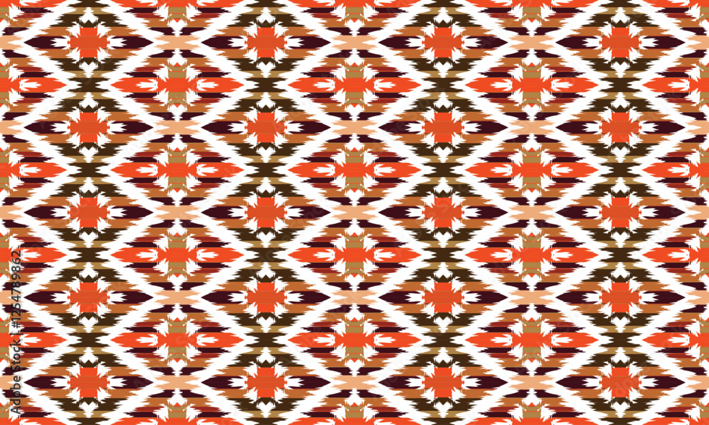 Obraz premium Geometric ethnic flower pattern for background,fabric,wrapping,clothing,wallpaper,Batik,carpet,embroidery style.