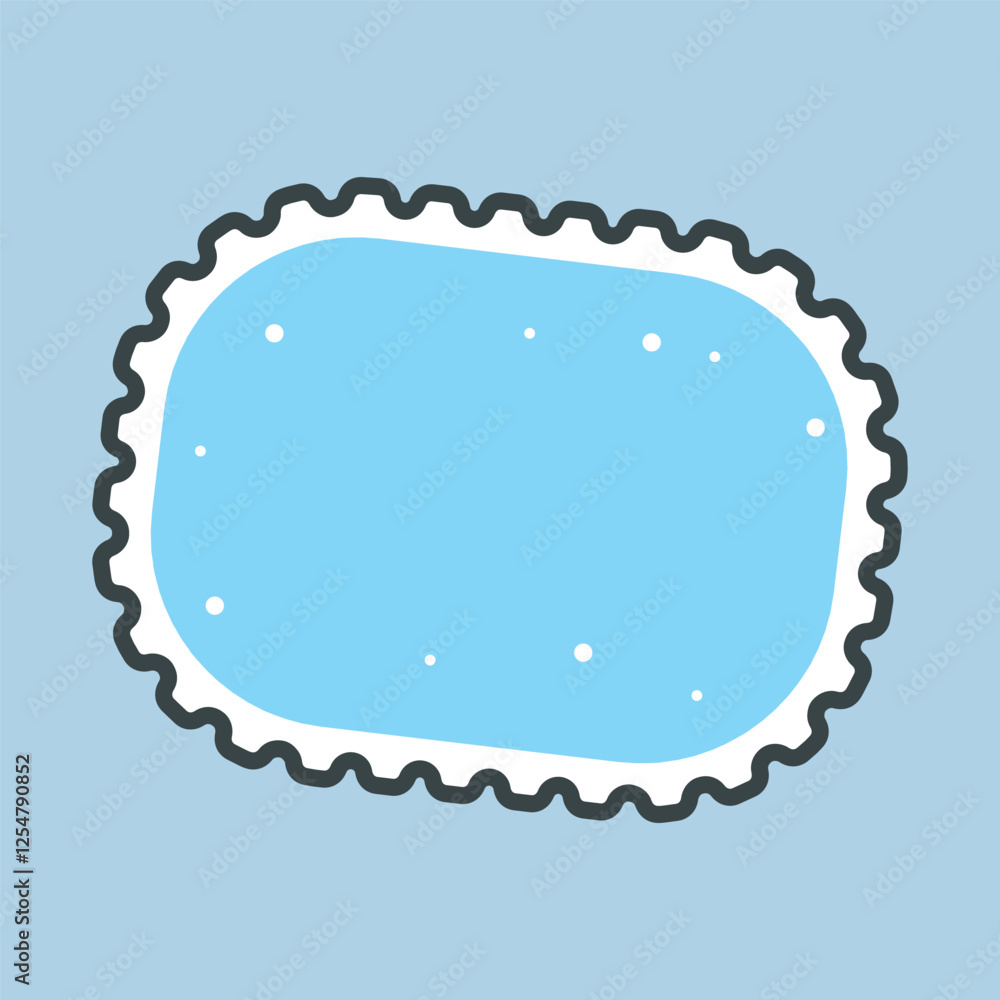 eclipse blue blank stamp with outline flat vector design eclipse blue blank stamp with outline flat vector design
