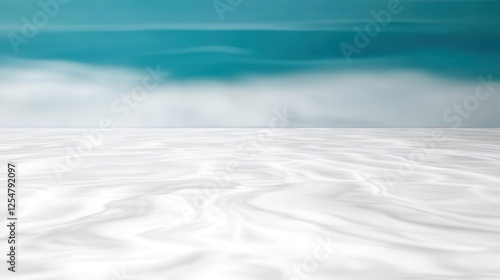 Pristine white concrete reflects the azure sky above, providing a clean and neutral foundation for any creative endeavor.