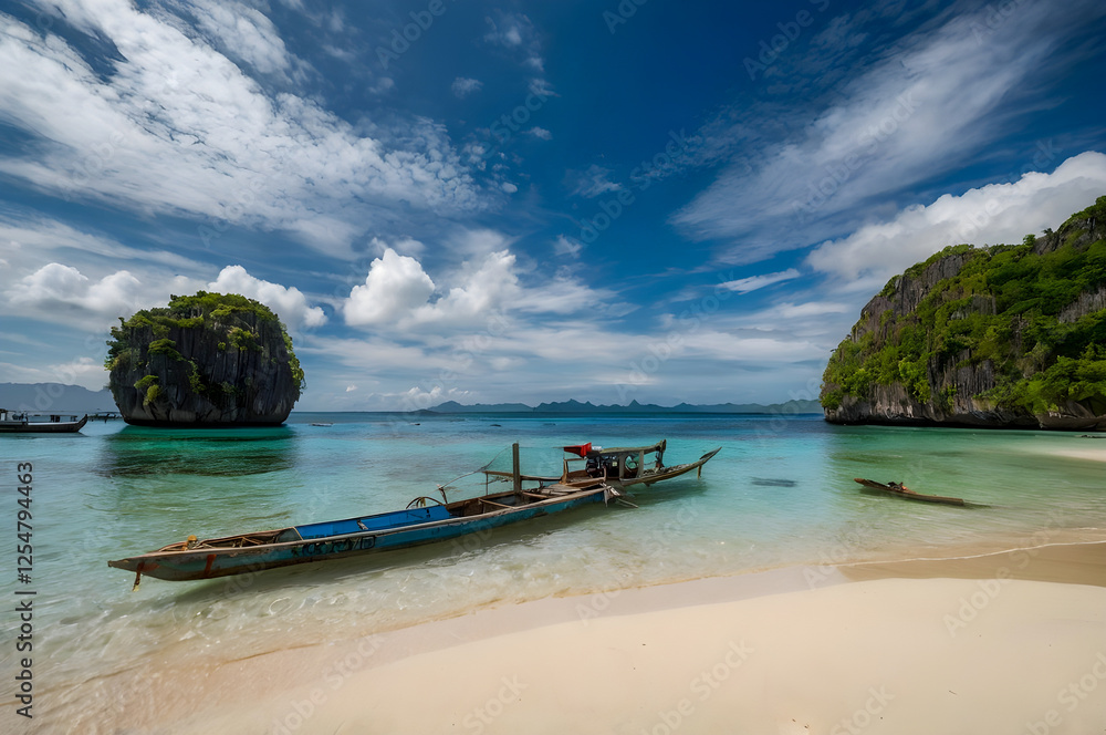 Obraz premium boat on the beach