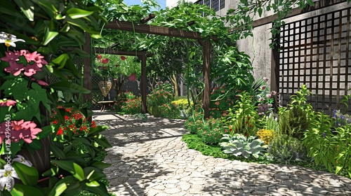 Beautiful home Garden with sitting area