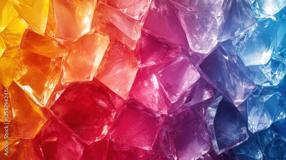 Colorful ice cubes arranged beautifully in a vibrant pattern, showcasing a playful mix of shades and transparency Colorful ice cubes arranged beautifully in a vibrant pattern, showcasing a playful mix of shades and transparency