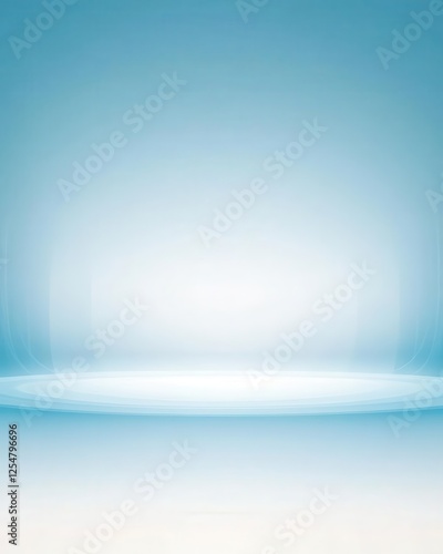 A minimalist 3D studio, illuminated by a single glowing lightbox, provides the perfect setting for capturing product photography in a sleek and modern environment.