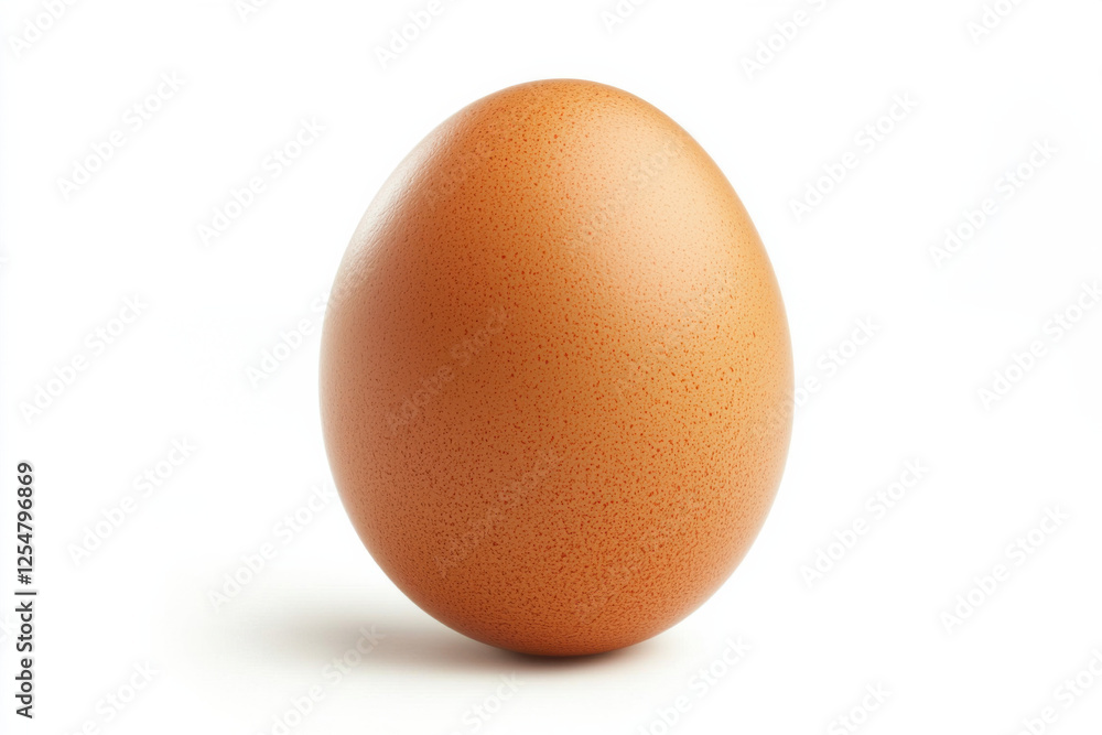 smooth, brown egg with perfect oval shape on white background smooth, brown egg with perfect oval shape on white background