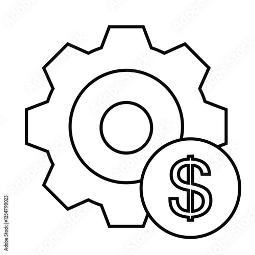 A vector of a gear and dollar sign, symbolizing financial management and business strategy.