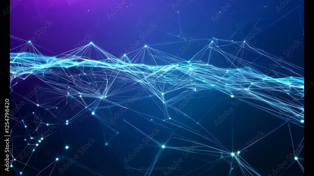 Glowing abstract blue background with wireframe blue technology background 