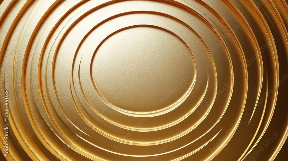 Intricate golden concentric circles create a mesmerizing visual pattern on a textured surface that reflects light beautifully Intricate golden concentric circles create a mesmerizing visual pattern on a textured surface that reflects light beautifully